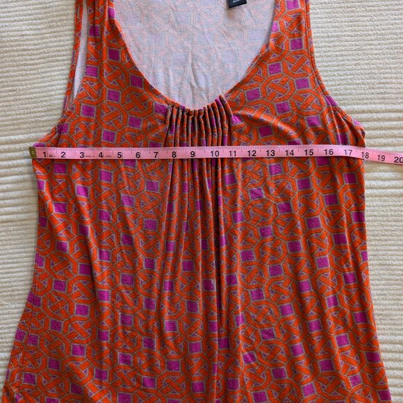 New York and Company Flowy Gray/Orange/Purple Tank, L - Picture 4 of 4